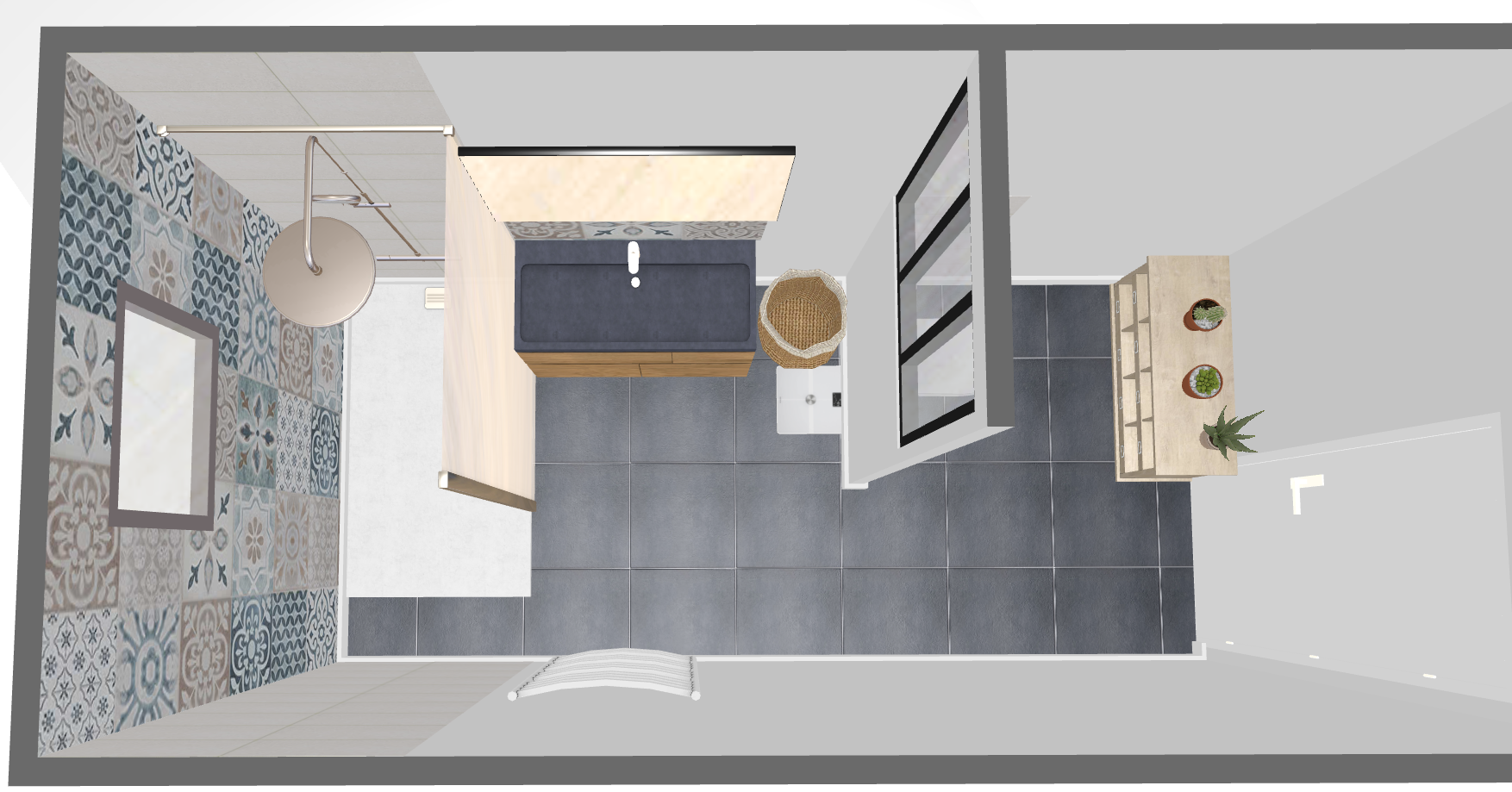 Plan 3D de salle de bain publié sur le site Beau Energie